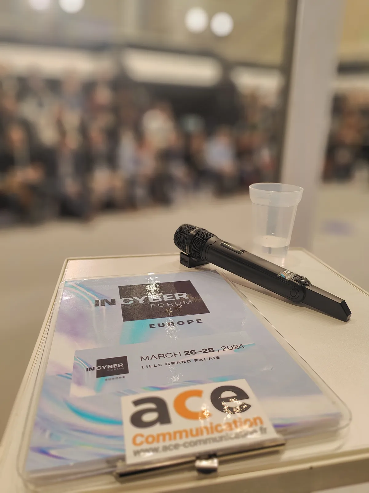 Micro et conducteur ACE Communication à l'InCyber Forum Europe